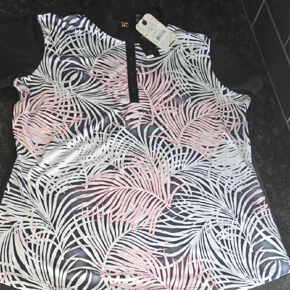 Elegant Black and Pink Women's Button Down Shirt